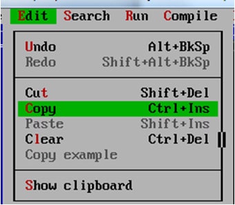 Copy in Turbo C++