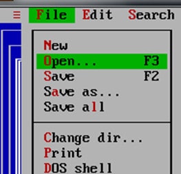 Open a File in Turbo C++