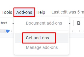Add Add-ons in Google Docs