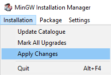 MinGW Install packages