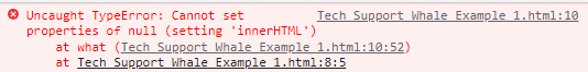 cannot set property 'innerHTML' of null